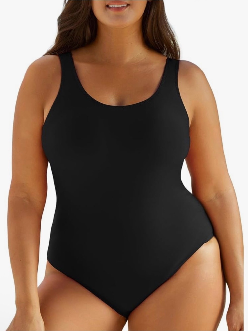 Everyday Black Scoop-Neck One-Piece Swimsuit - Women